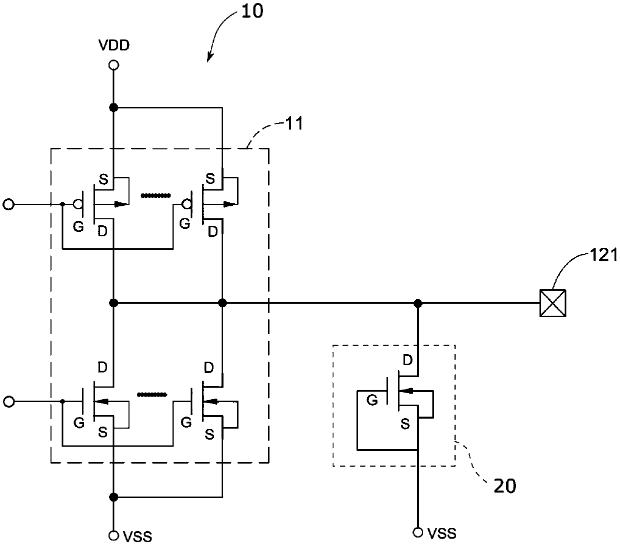 Electrostatic protection element layout structure with high electrostatic discharge tolerance