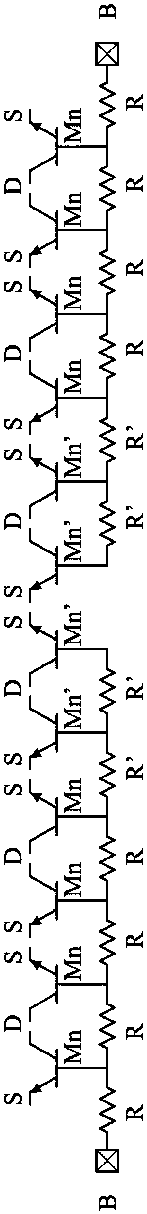 Electrostatic protection element layout structure with high electrostatic discharge tolerance