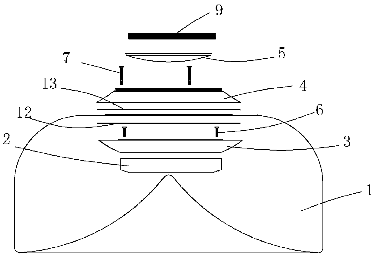 Glass lampshade opening locking structure