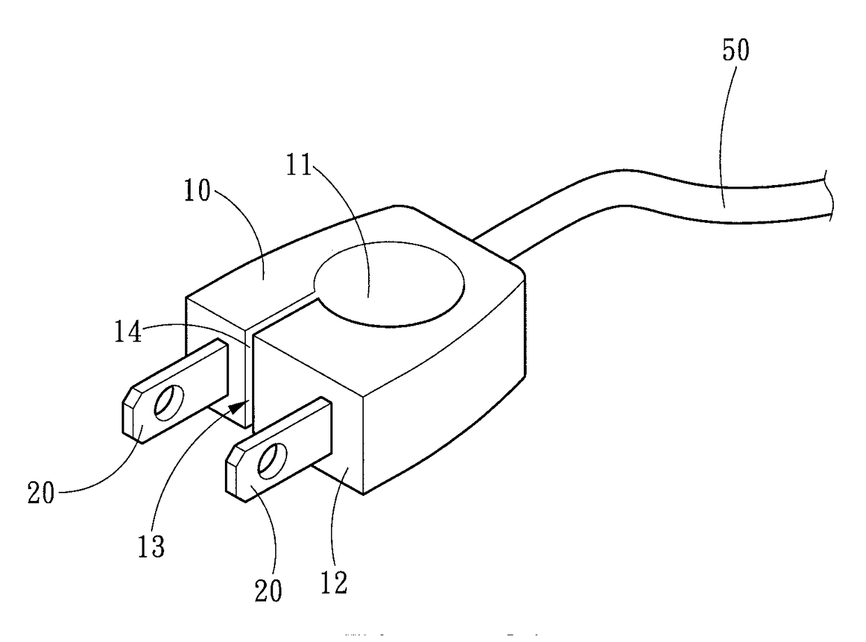 Electrical appliance plug structure