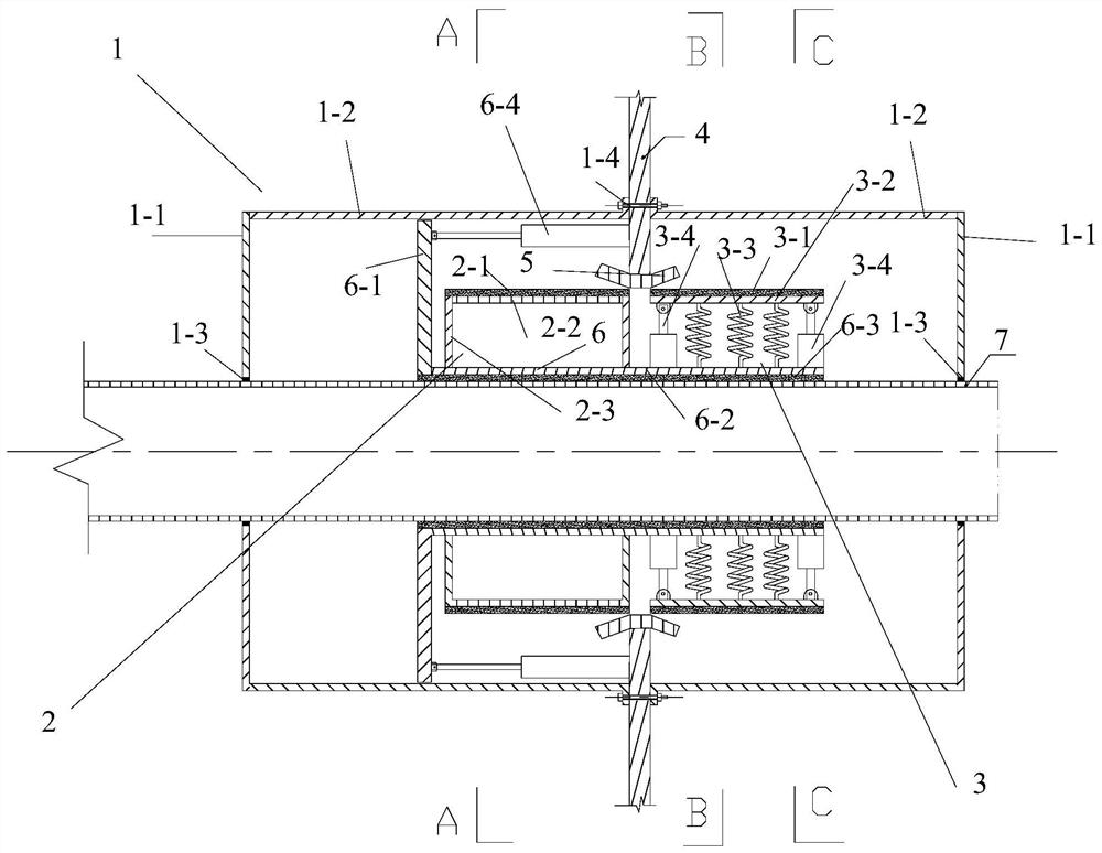 An anti-shock device for ship's tank-piercing pipeline