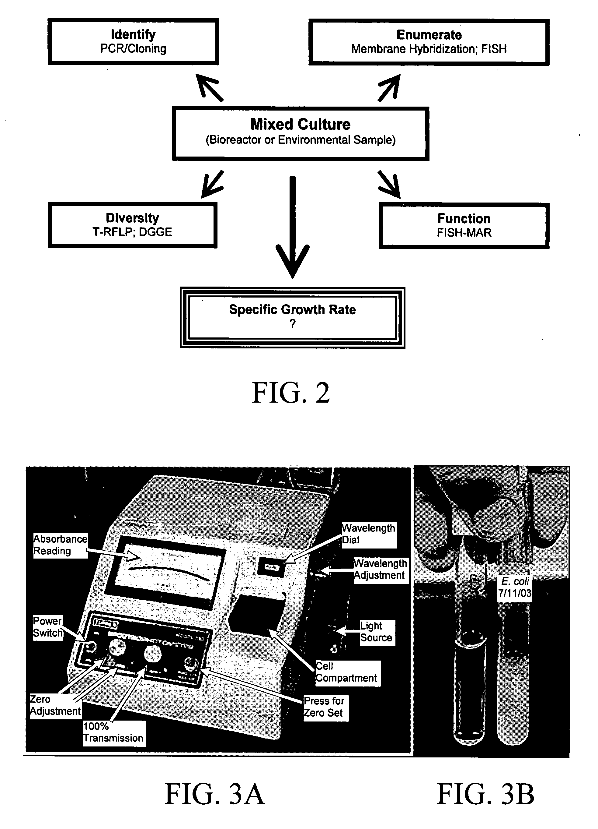 Method for determining the specific growth rate of distinct microbial populations in a non-homogeneous system