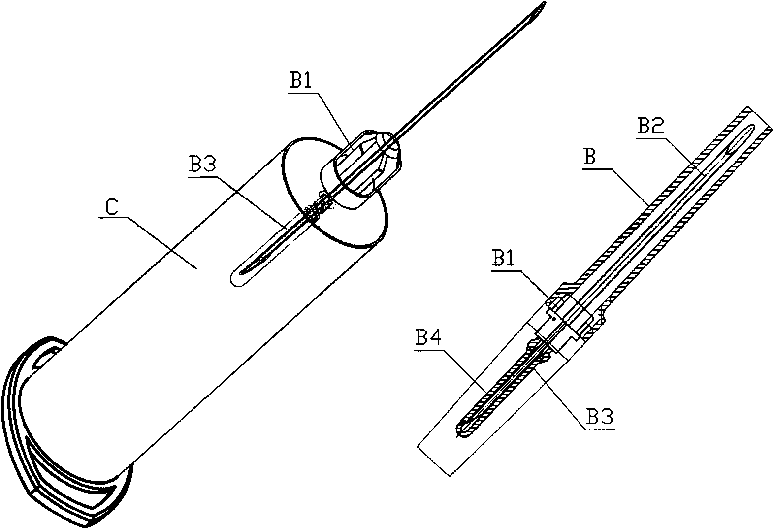 Safe pen type blood taking needle