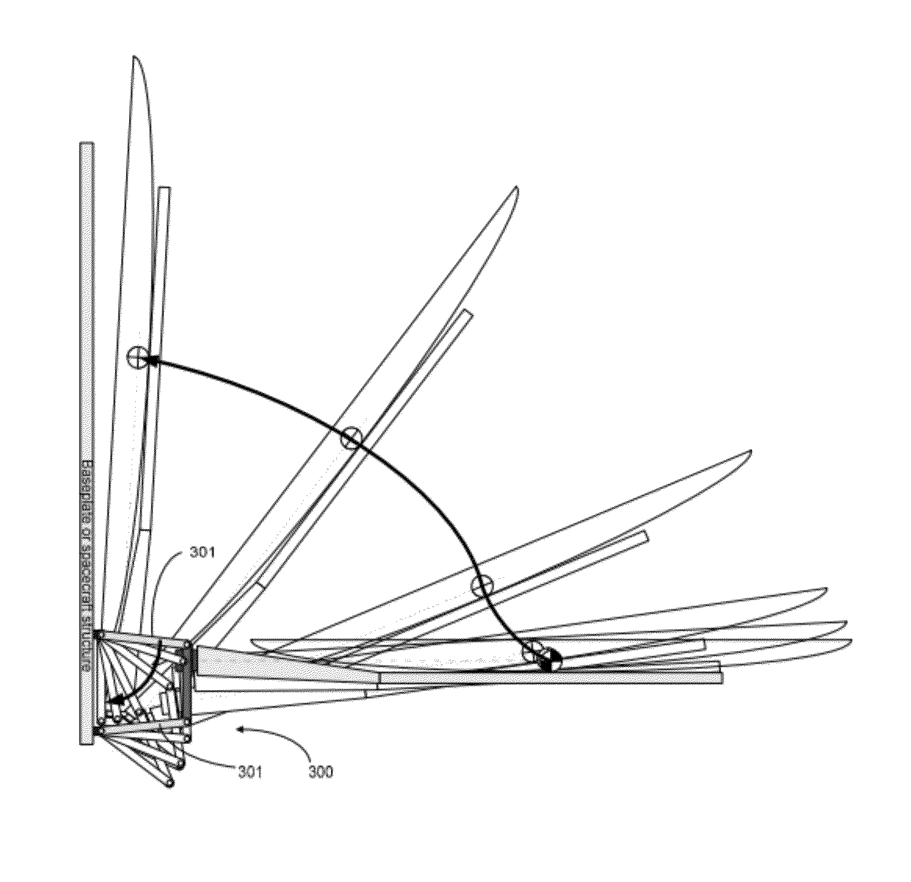 Spacecraft payload positioning with respect to a virtual pivot point