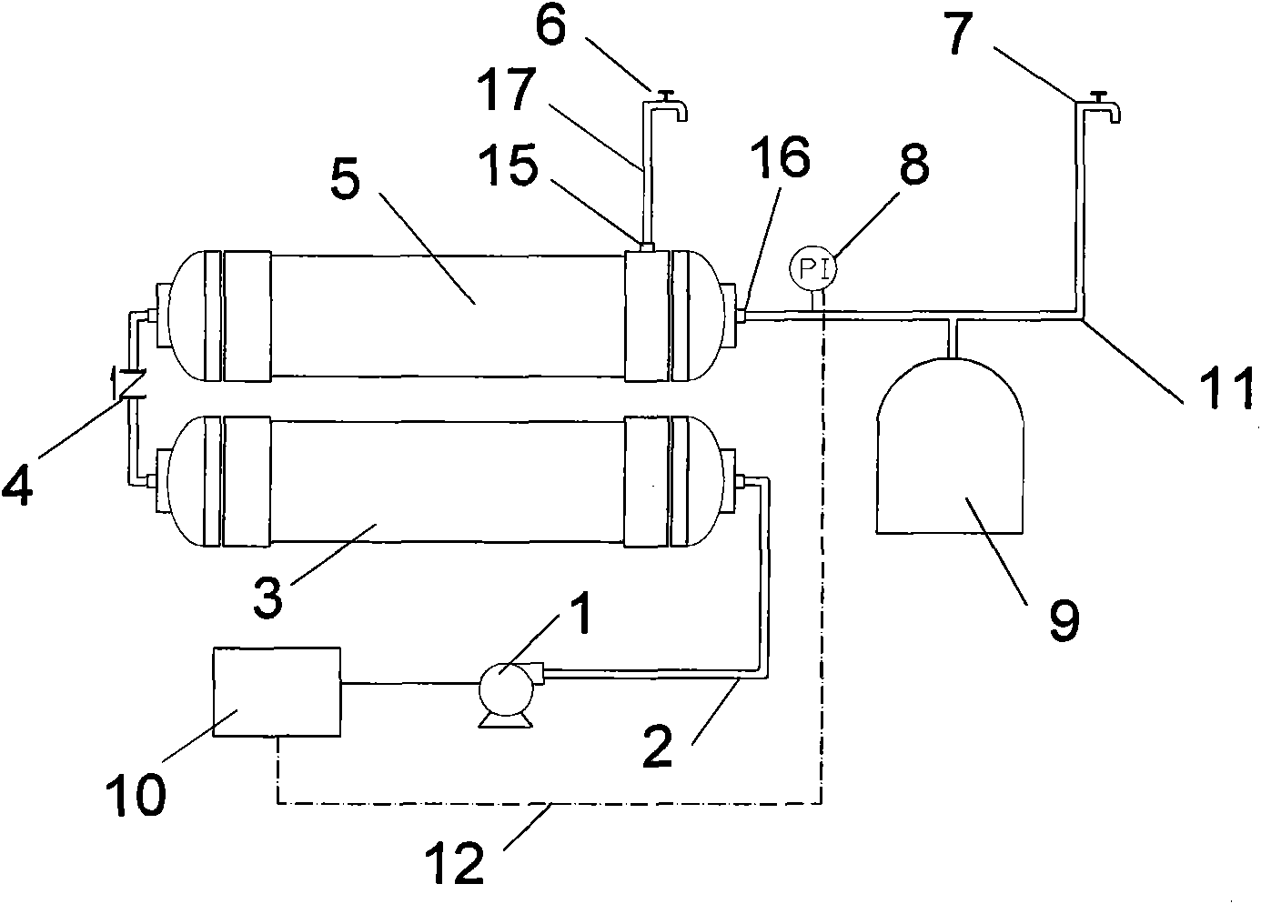 Household purified water treatment device