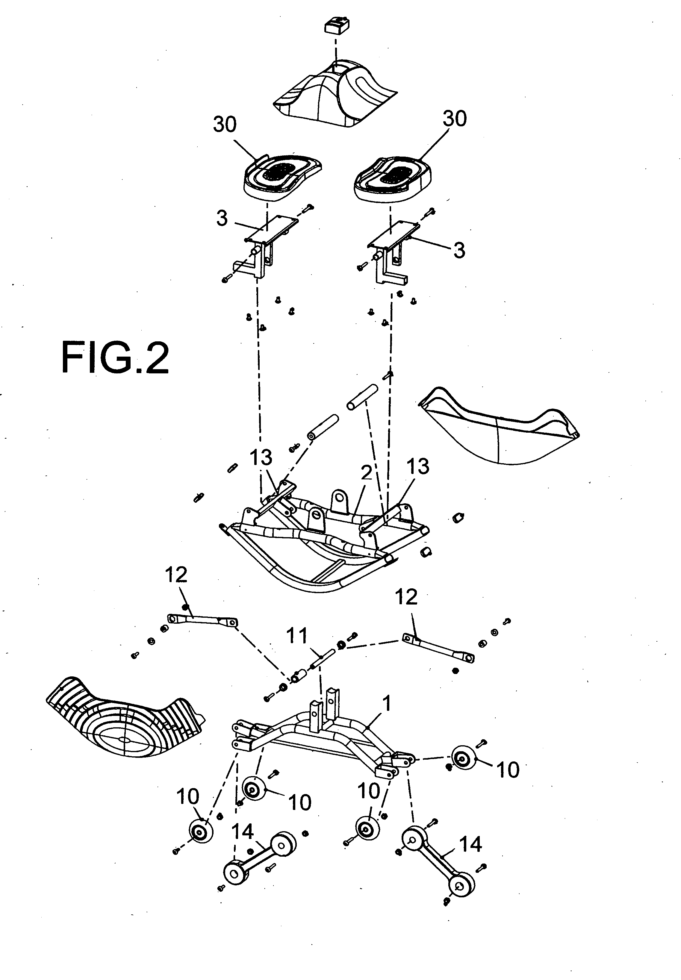 Compact stepping and swinging fitness machine