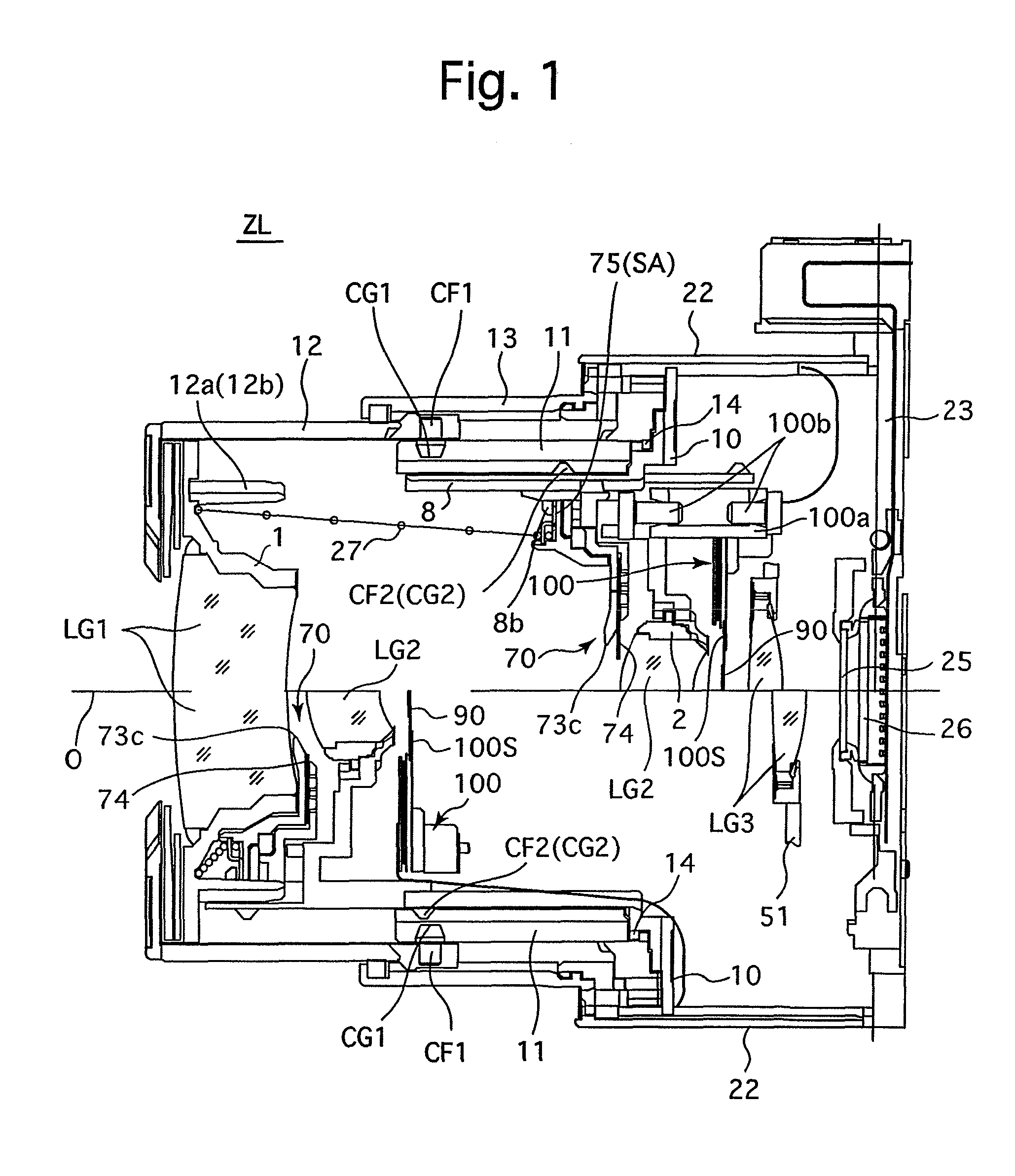 Retractable zoom lens having a variable aperture-stop mechanism