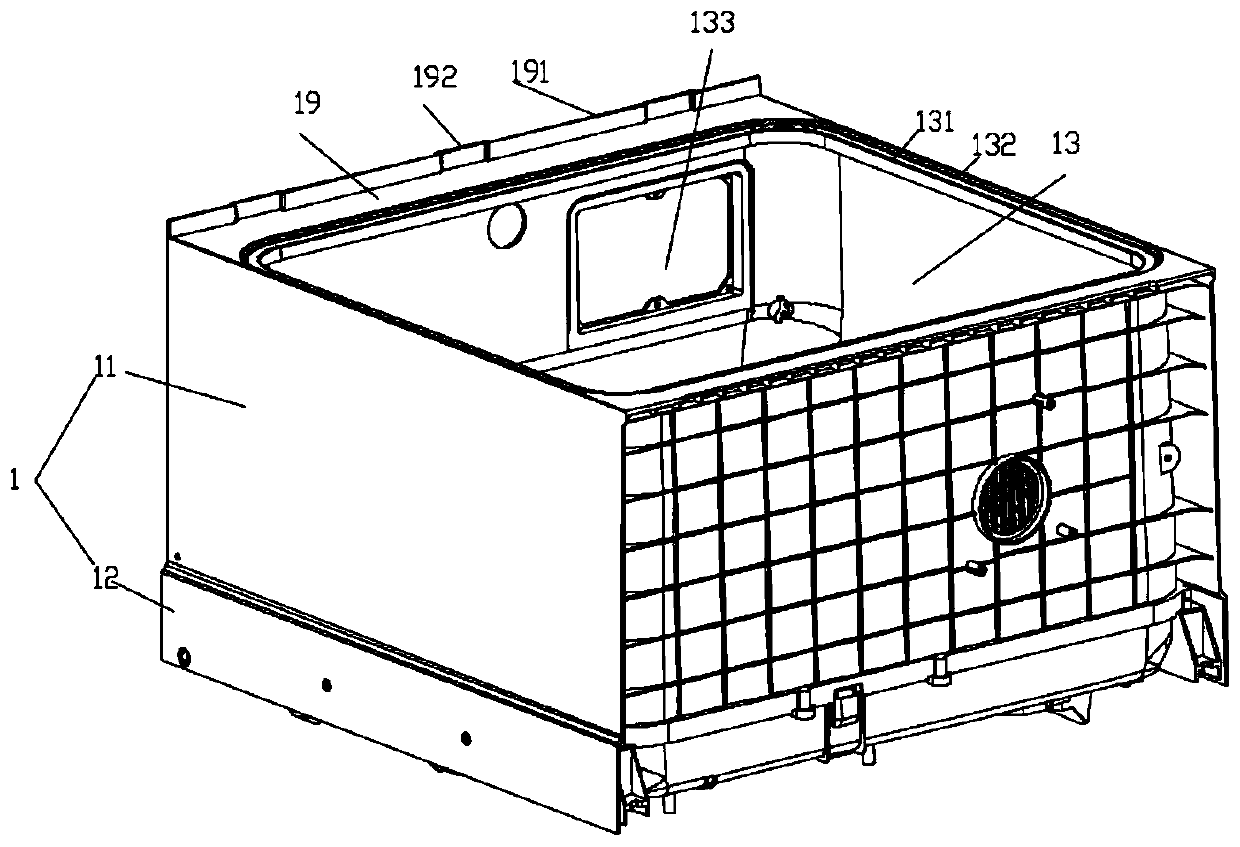 Inner container structure of dish washing machine