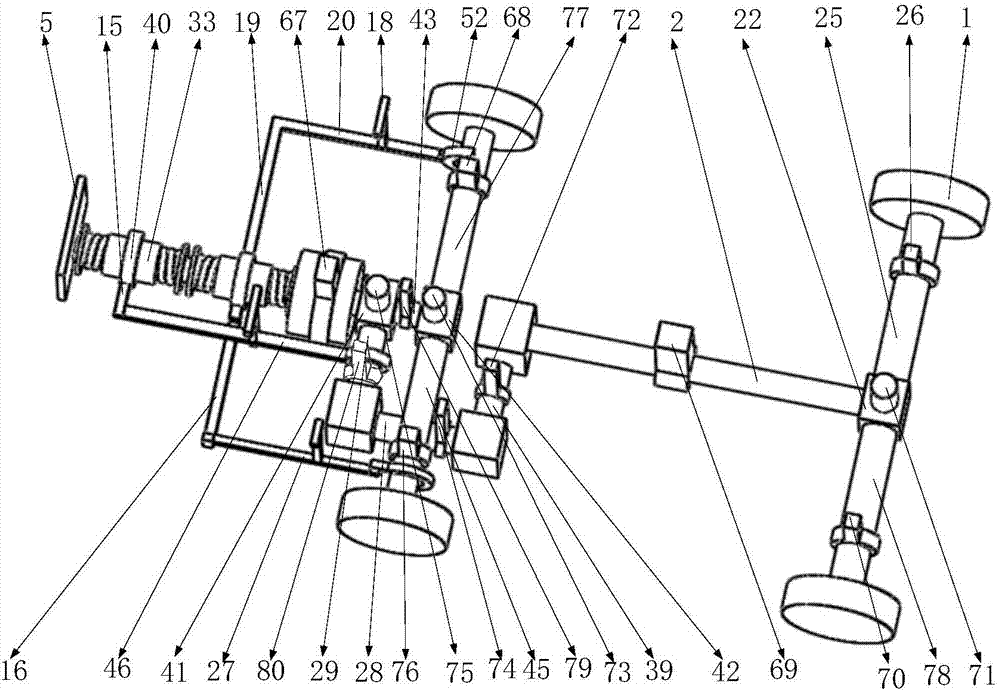 Robot travelling platform traveling at constant speed in single-drive mode and based on centrifugation