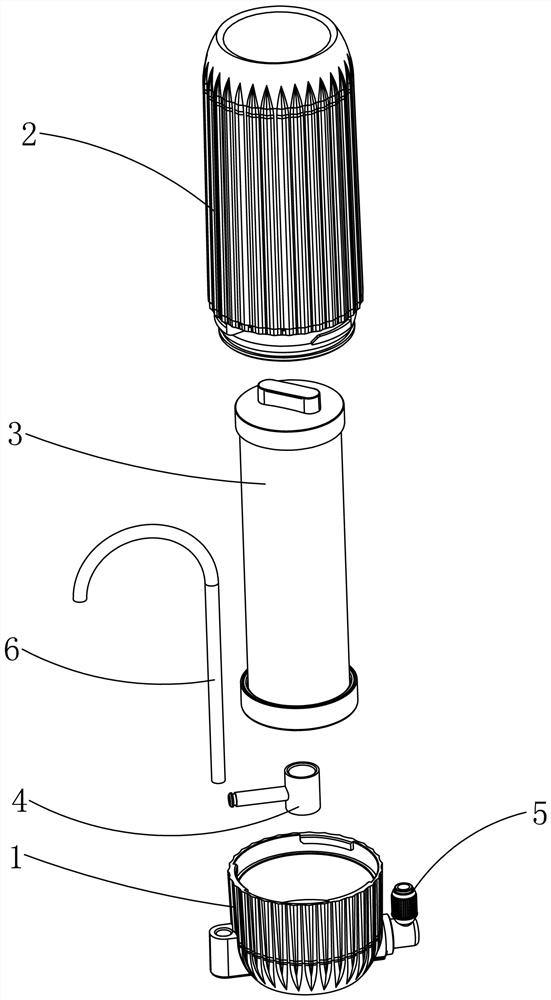 Rotary lock catch type table type water purifier