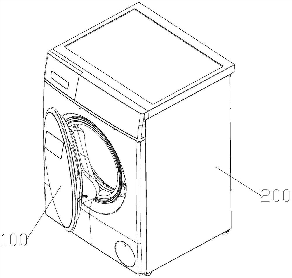 Door body washing mechanism with temperature sensing function and washing device