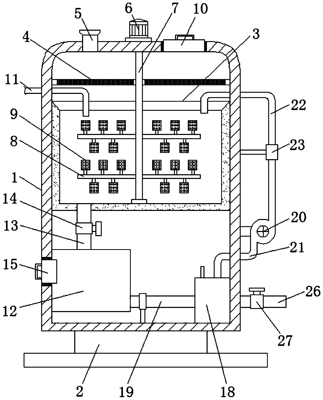 Printing and dyeing wastewater pollution prevention and treatment device