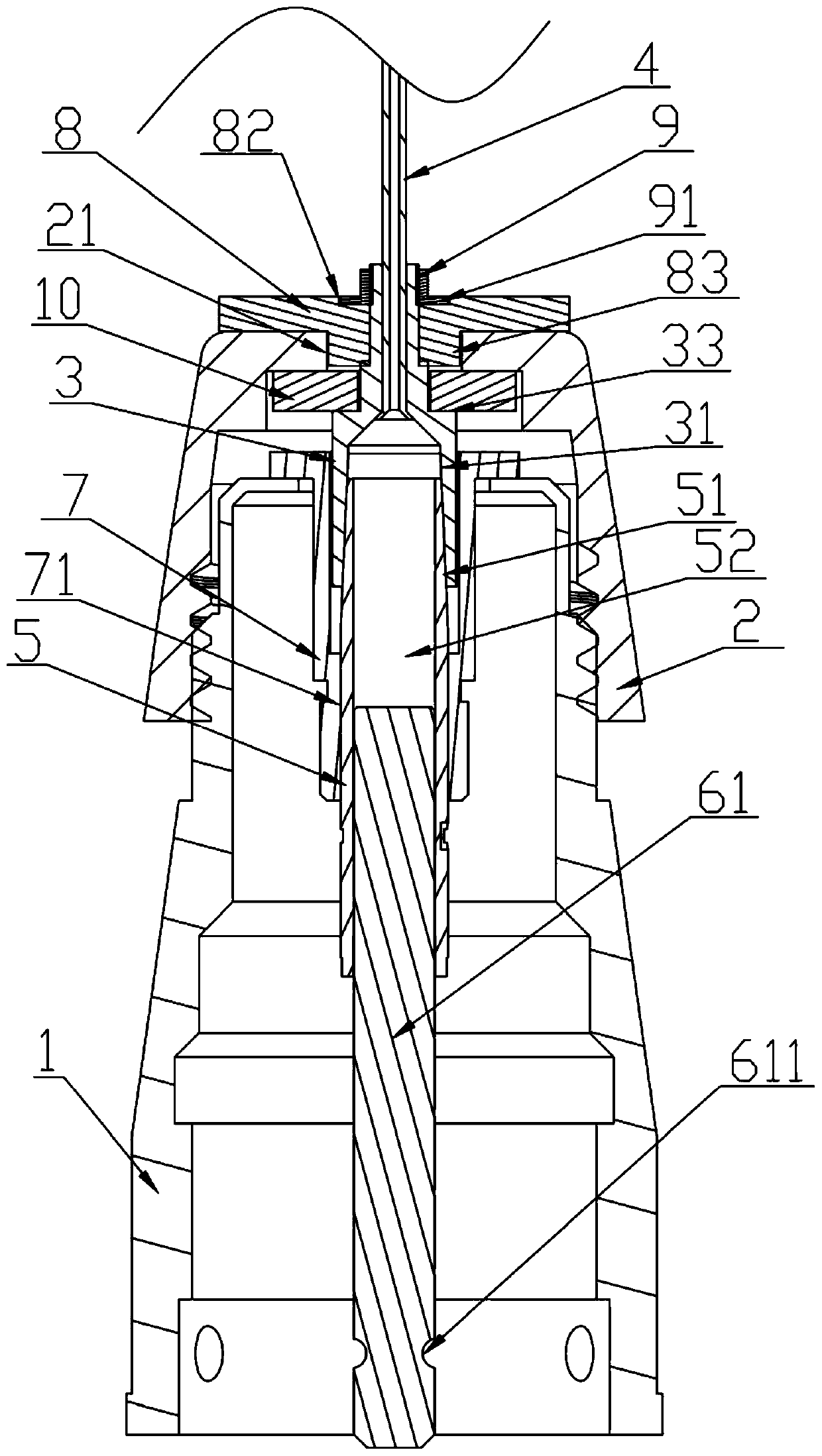 Gutta percha filling device for conical surface sealing gutta percha