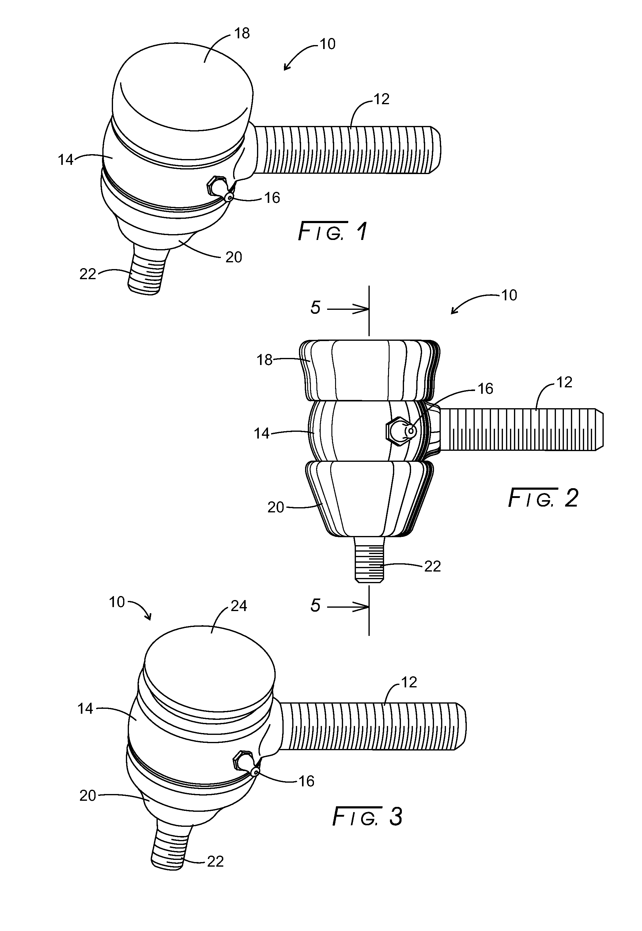 Tie rod assembly with integrated safety tip