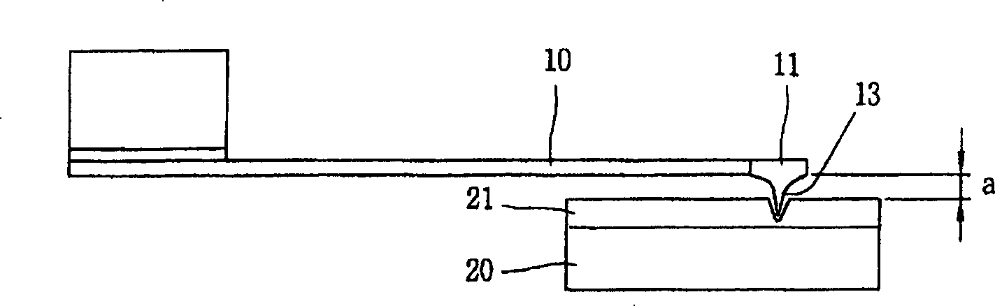 Read-in and read device of millimicro data using cantilever structure and its manufacturing method