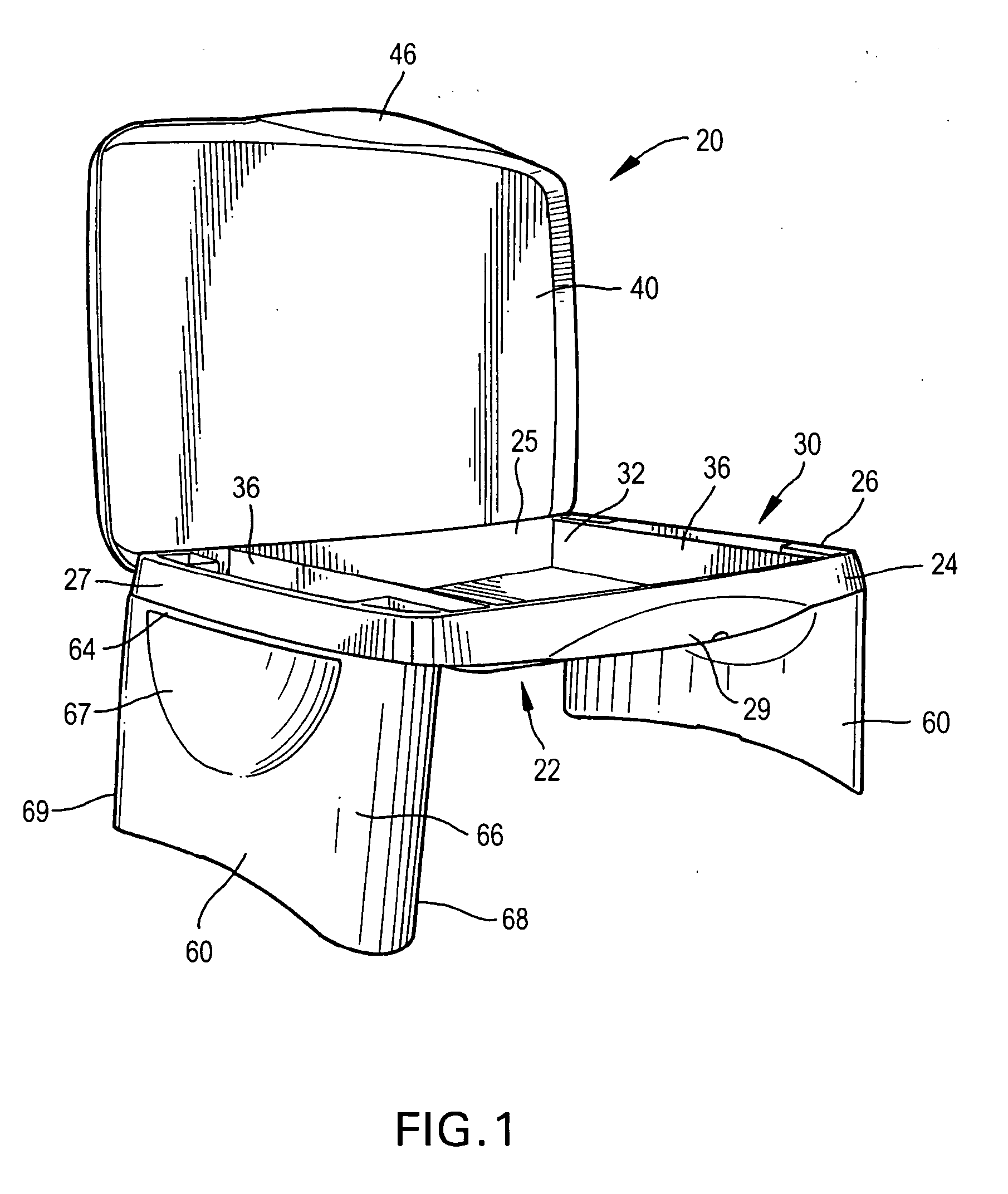 Portable desk with fold-out legs and storage