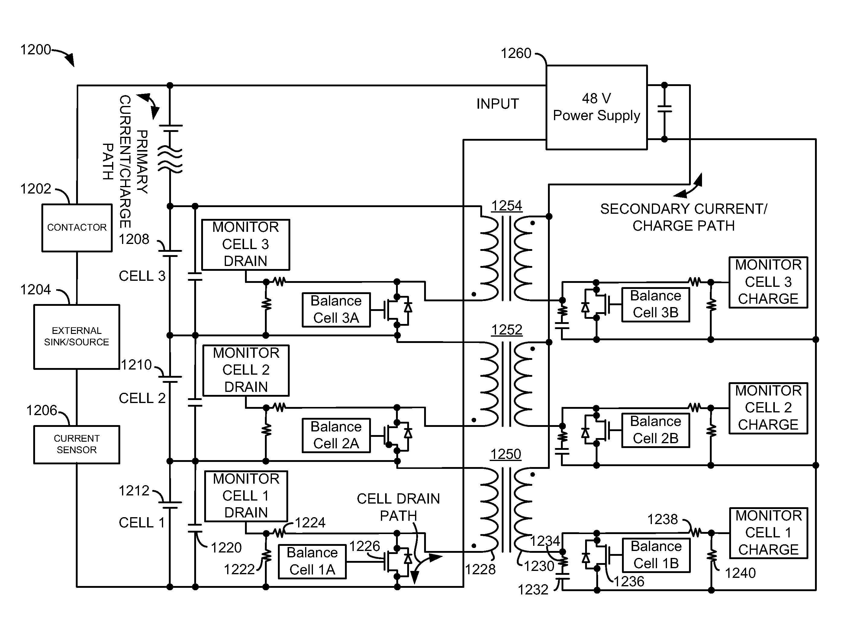 System and method for extending the usable capacity of a battery pack via controlling battery current through different current paths