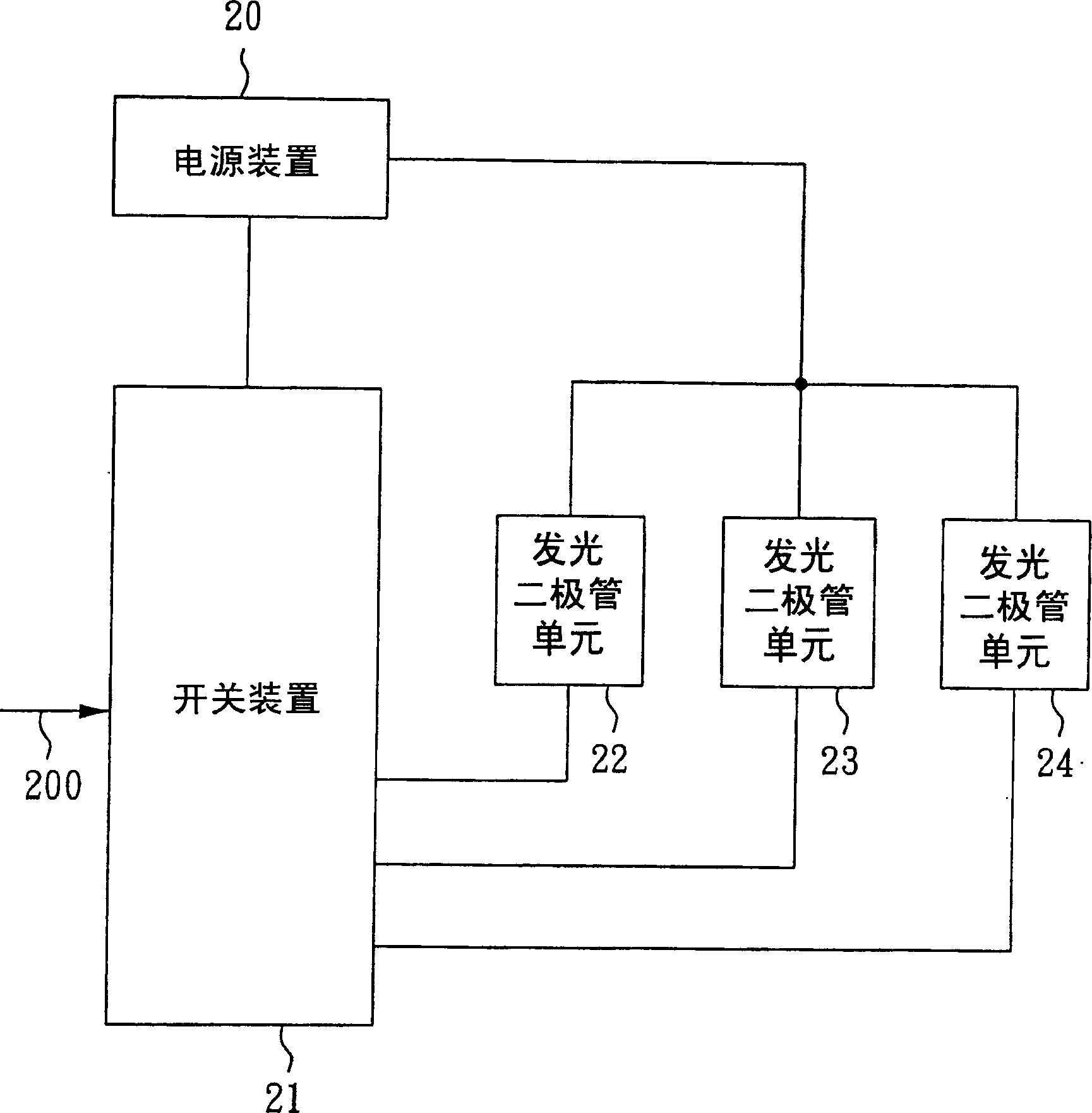 Parallel-connected type light-emitting diode driving device