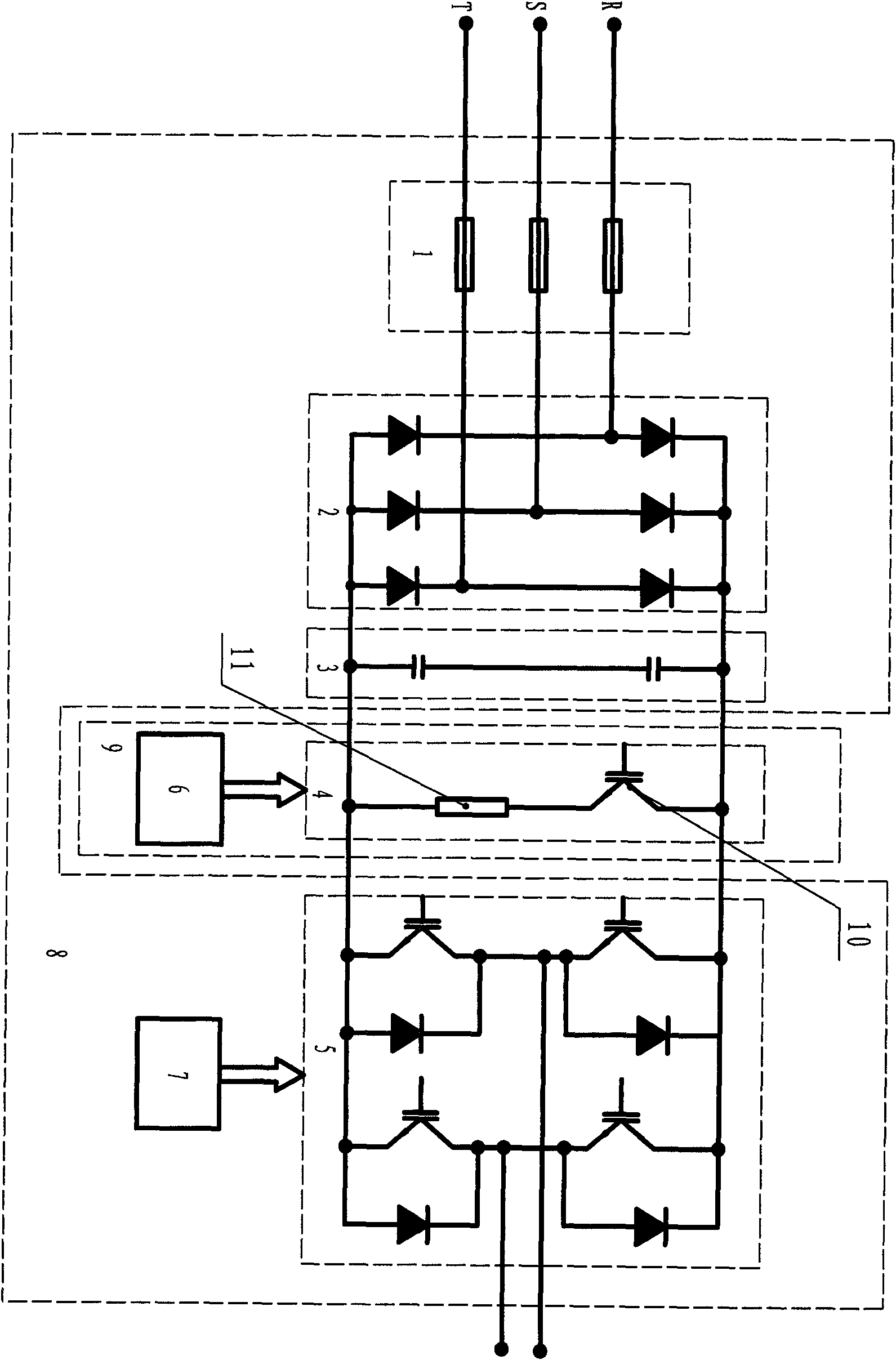 Power unit with brake function for unit cascaded high-voltage frequency converter