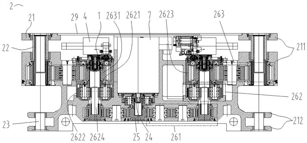 Large-torque output cutting transmission main body part