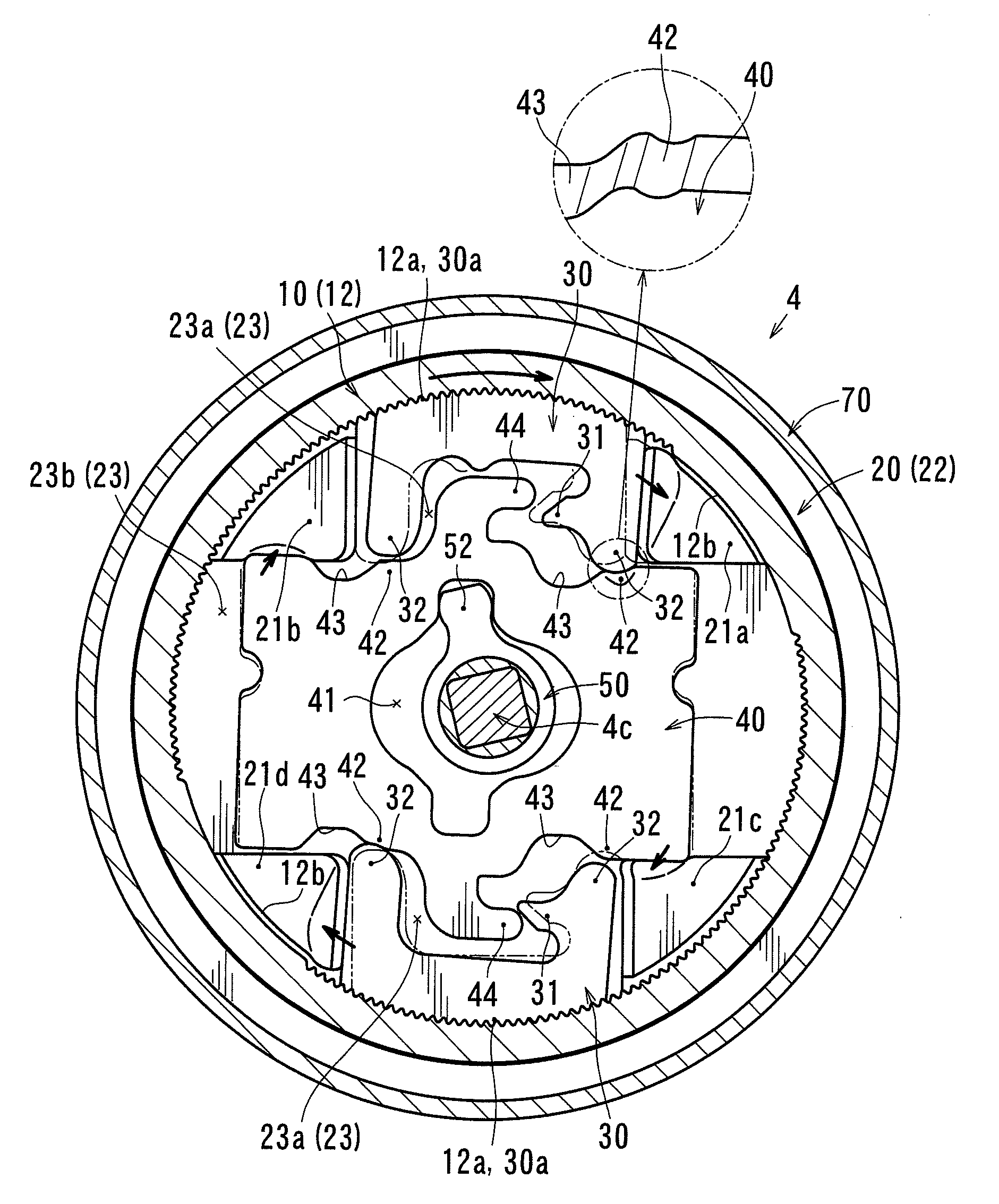 Vehicle seat reclining device