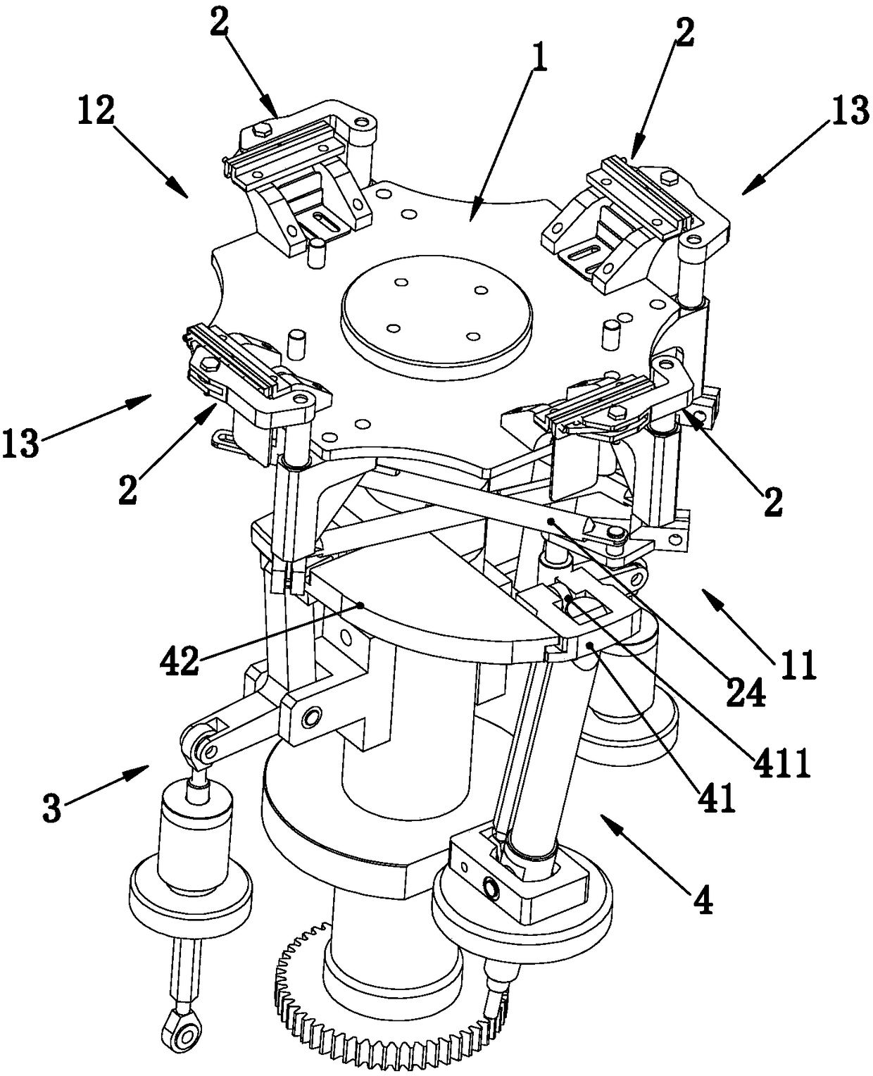 Vacuumizing transfer device of bag feeding food packing equipment