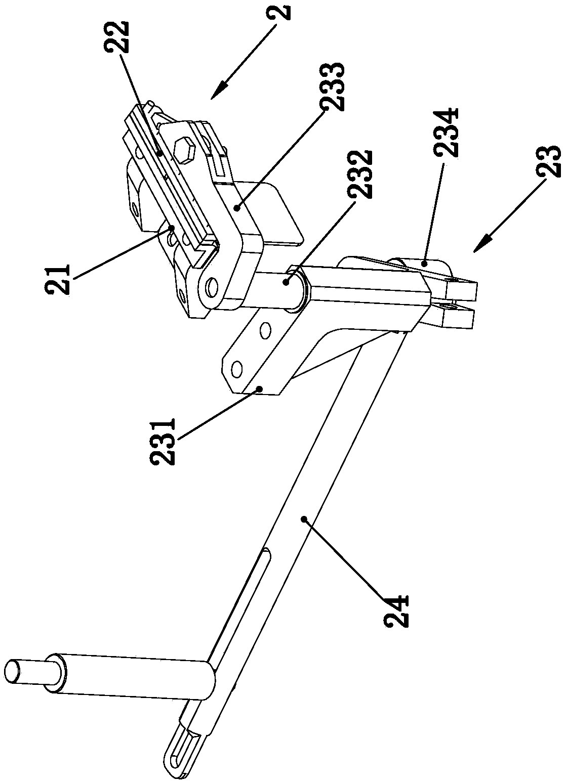 Vacuumizing transfer device of bag feeding food packing equipment