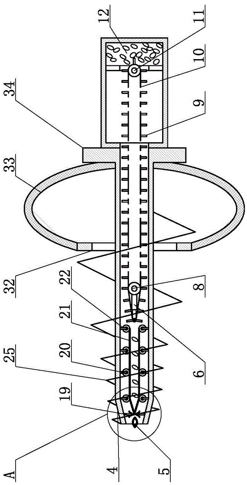 Spiral soil digging type pre-film-coating seeding machine