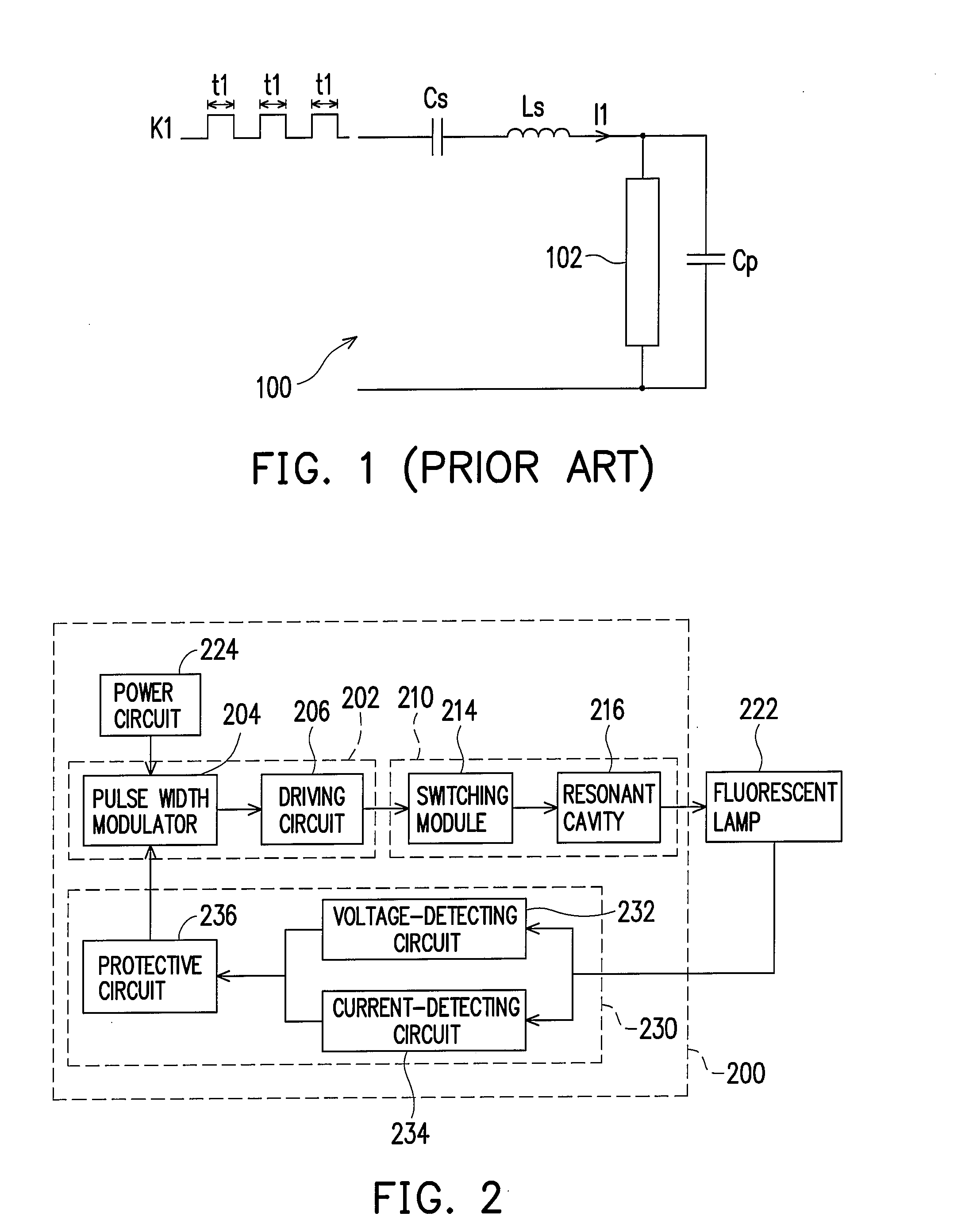 Electronic ballast and method for driving fluorescent lamp