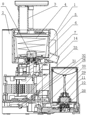 A juicer with built-in heating function