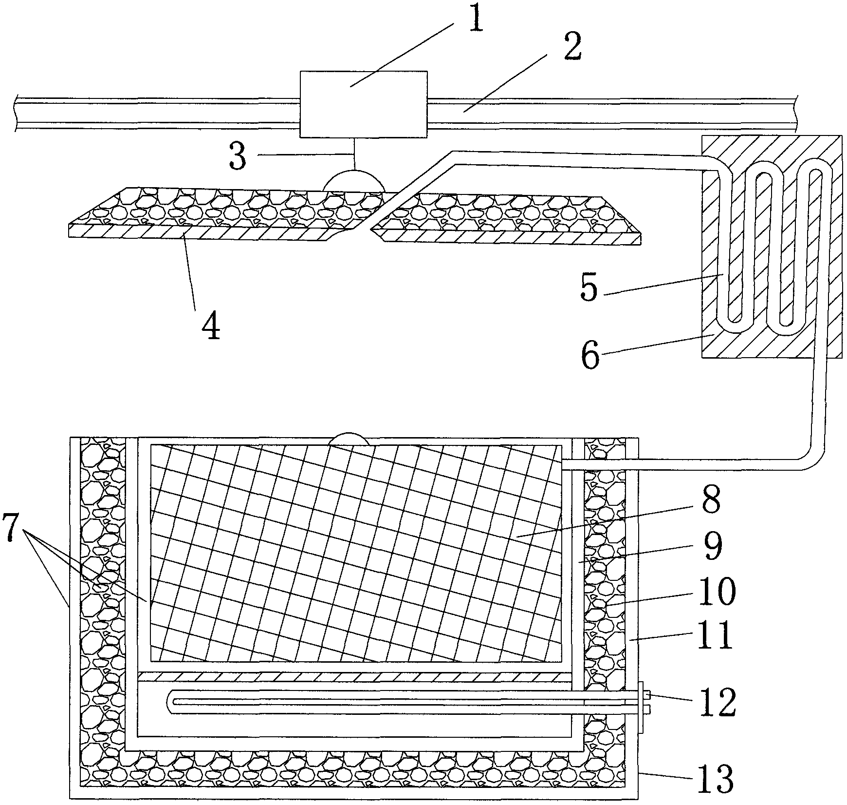 Normal-pressure infiltration catalytic separation structure of waste polyethylene (PE) strip steel corrugated pipe and technology for structure