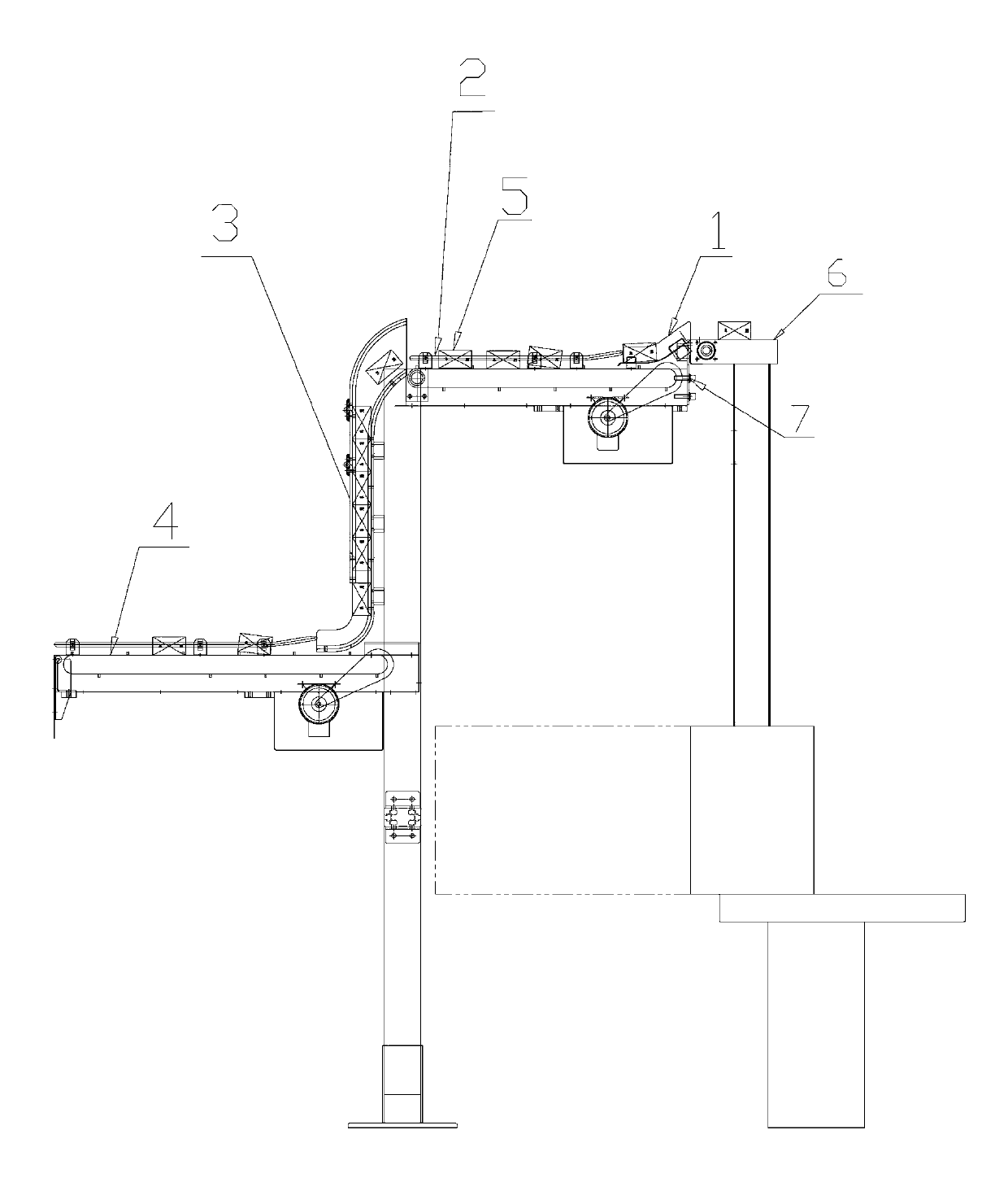 Z type cigarette falling device of high-speed packaging machine outlet