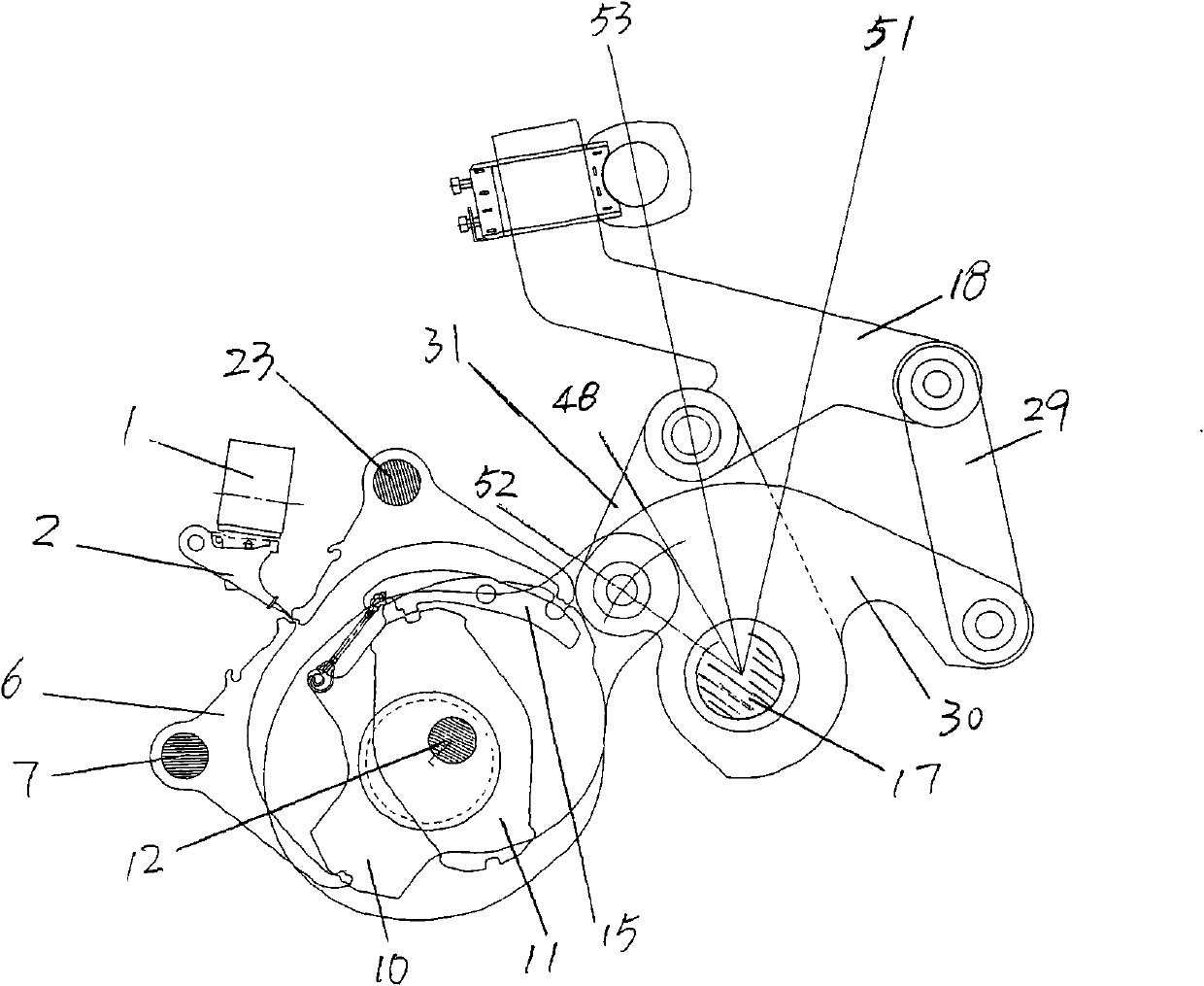 Three-shed shedding mechanism for rotary electronic dobby