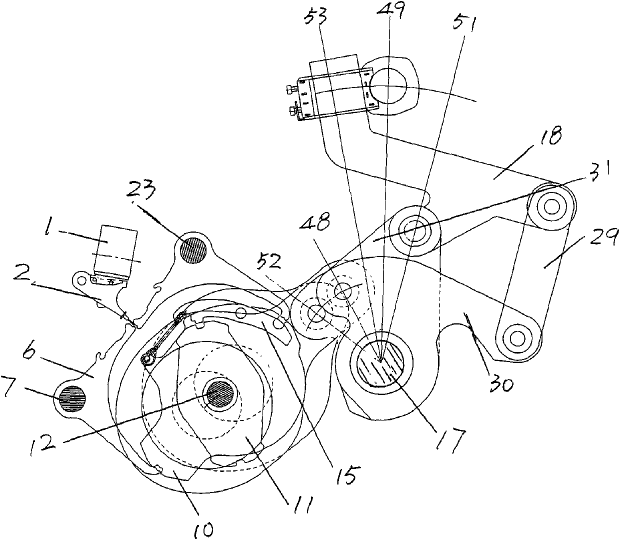 Three-shed shedding mechanism for rotary electronic dobby