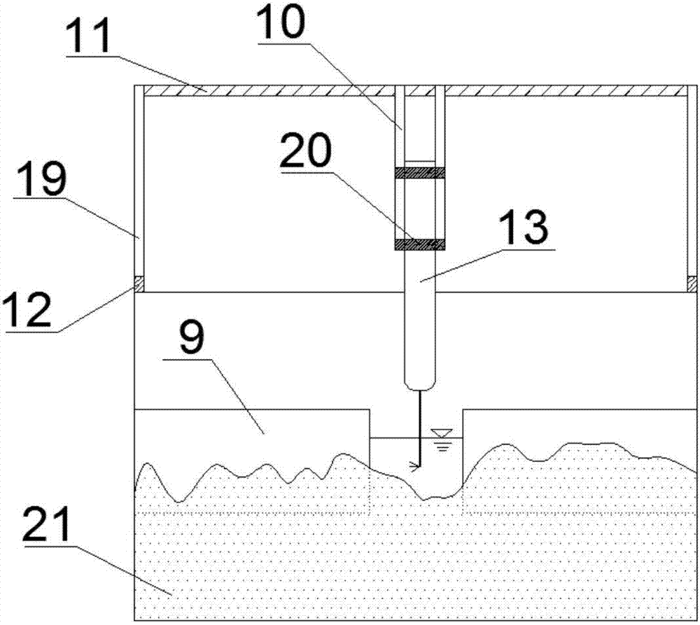 A test device for simulating a dike closure hydraulic process and a method