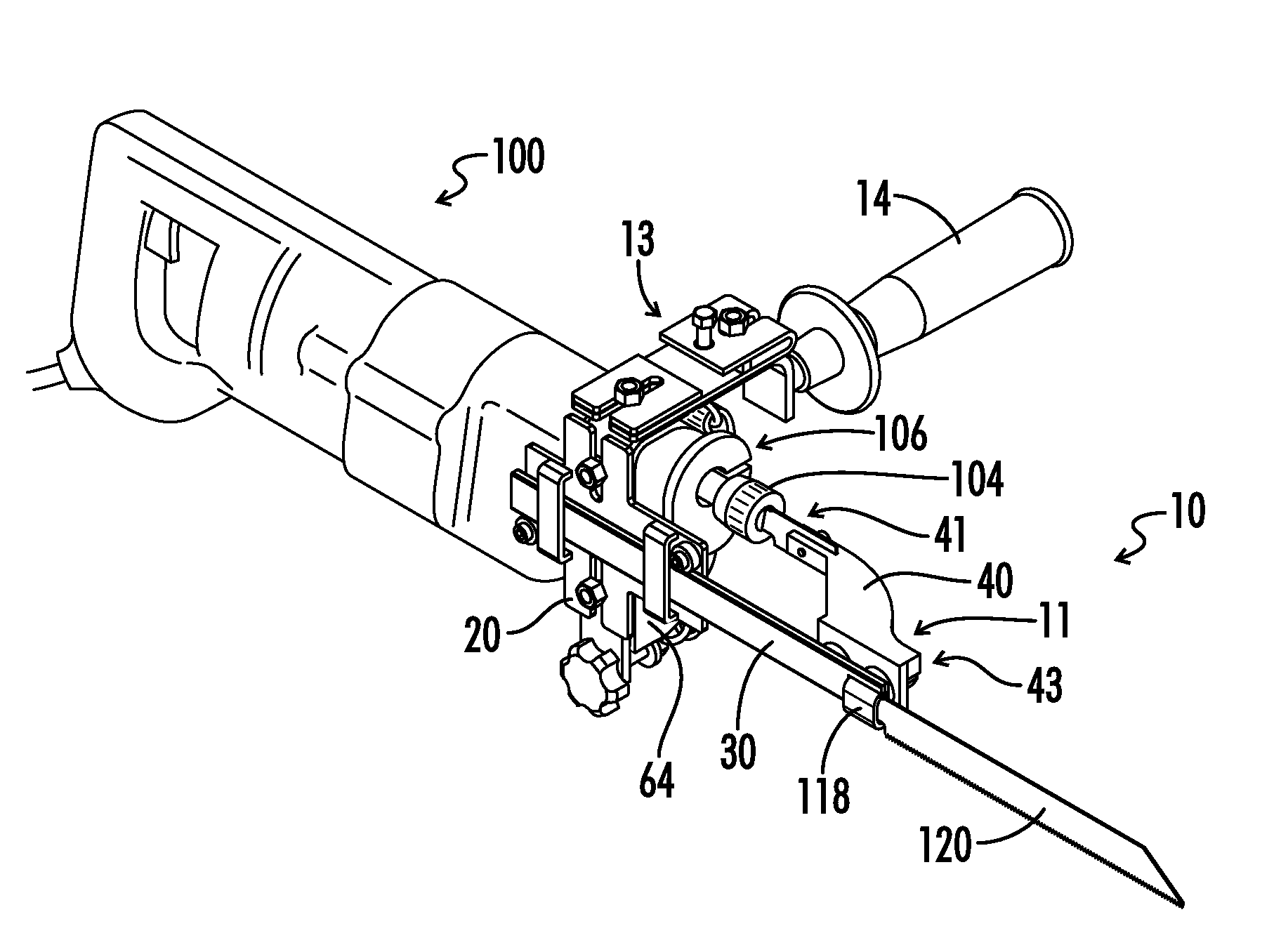 Reciprocating tool attachment assembly and methods