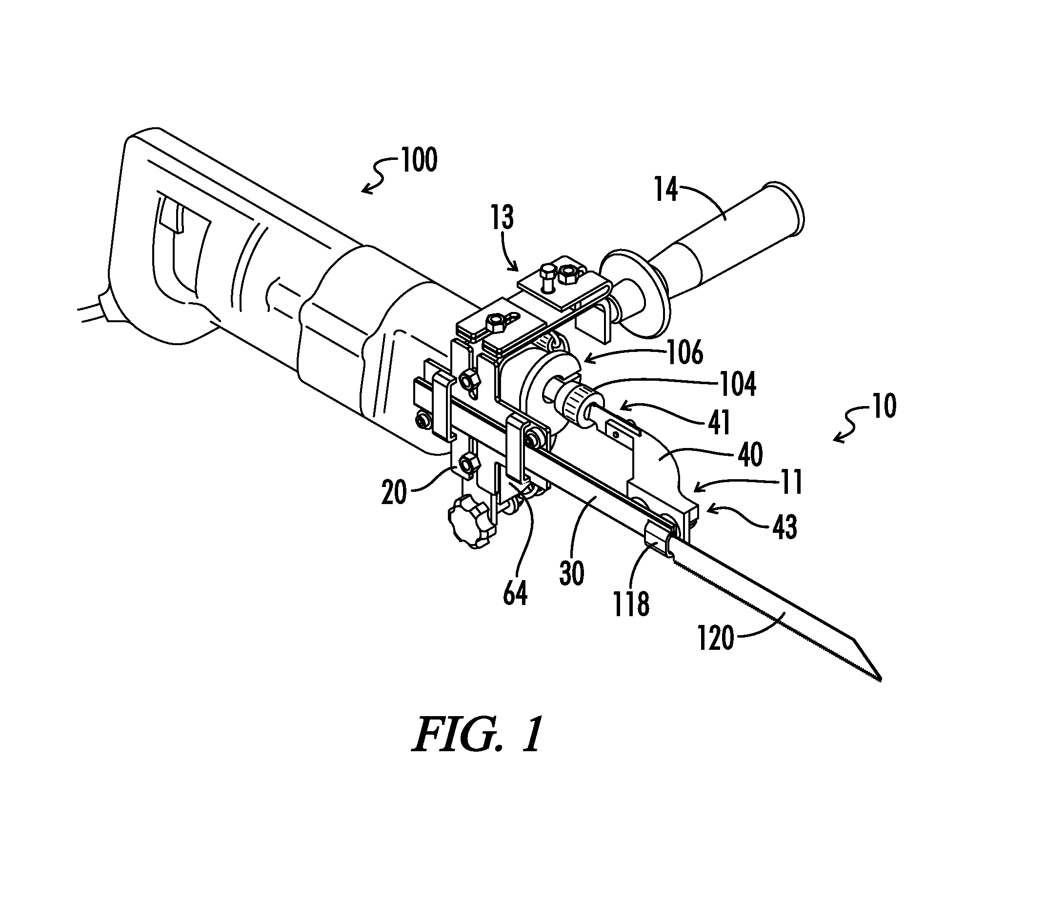 Reciprocating tool attachment assembly and methods