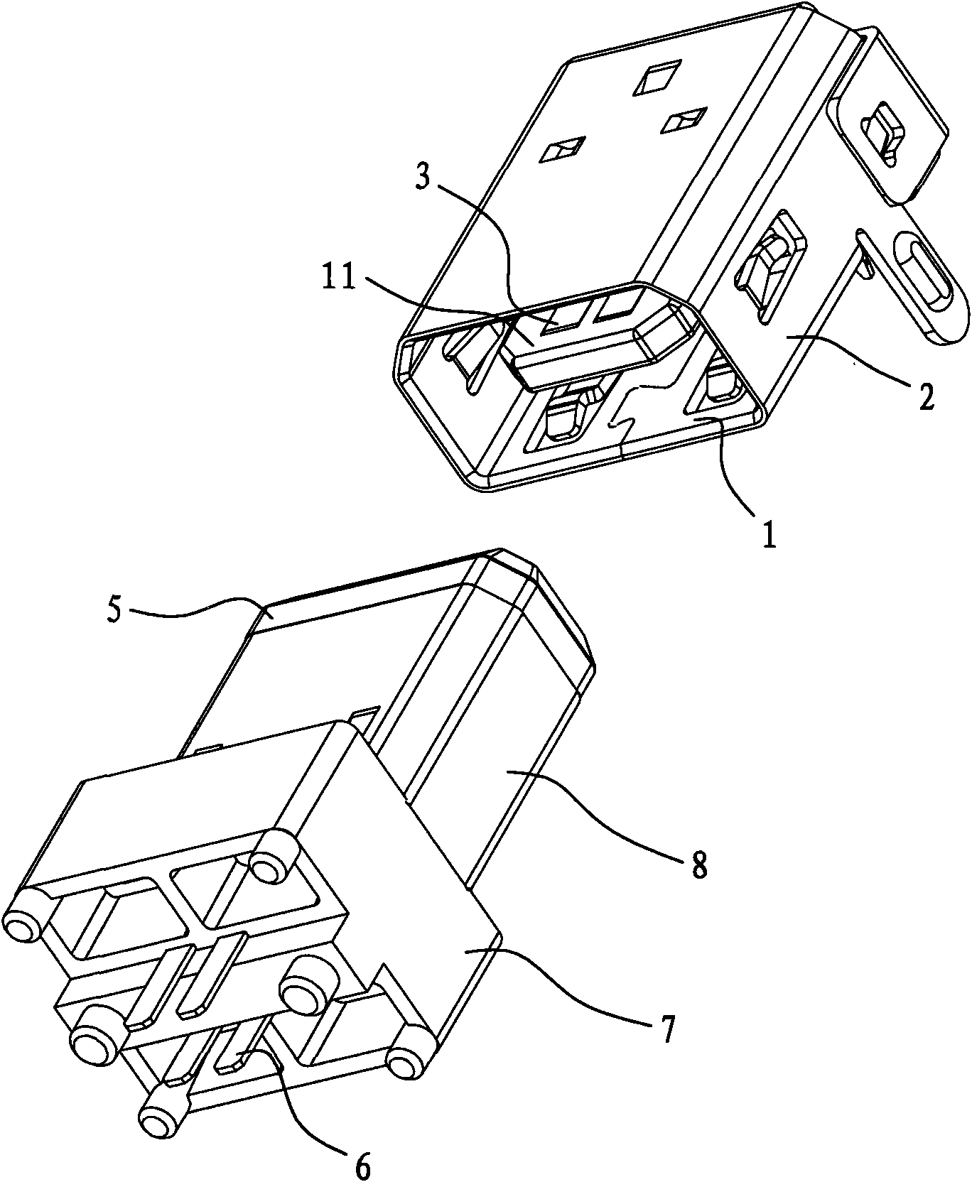 Socket and plug of universal serial bus (USB) connector