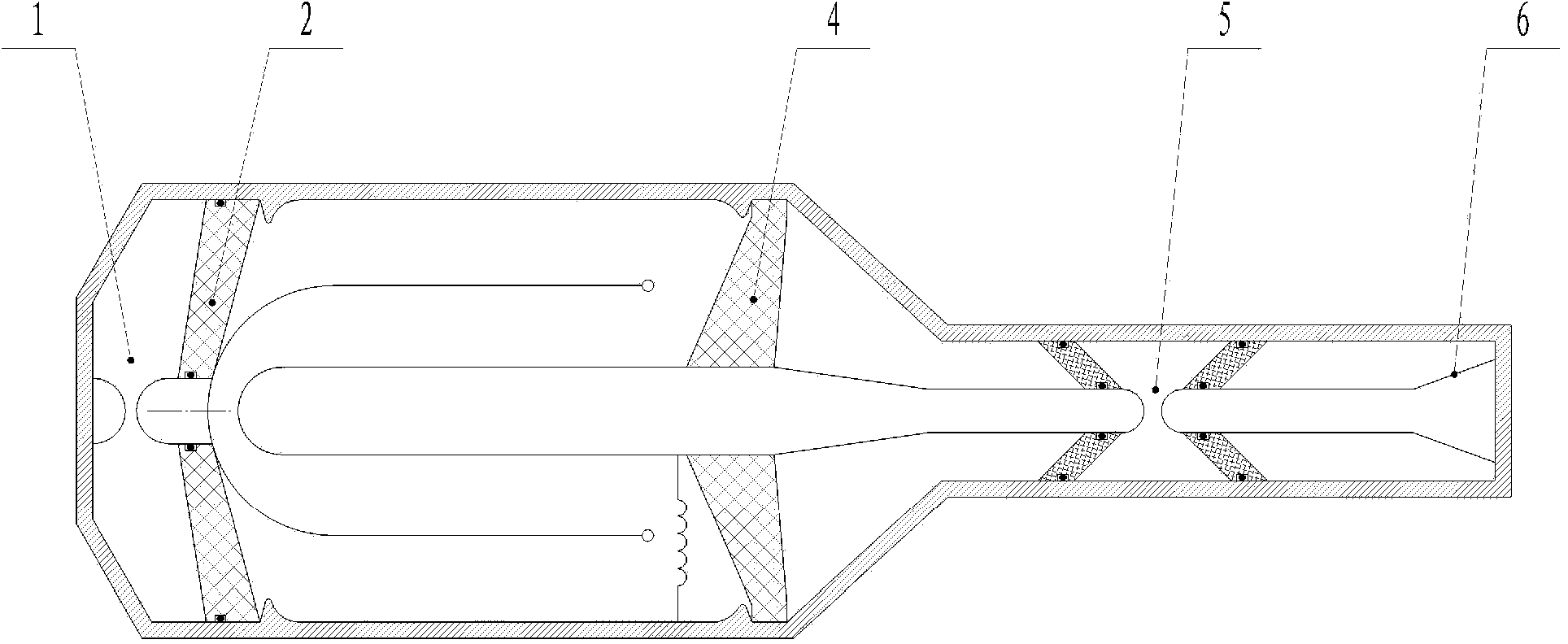 Fast switch and Blumlein line integrated high-pressure subnanosecond impulse source