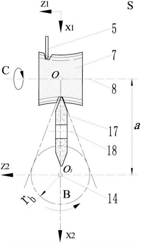 Hourglass worm turning and grinding complex machine tool based on turning center