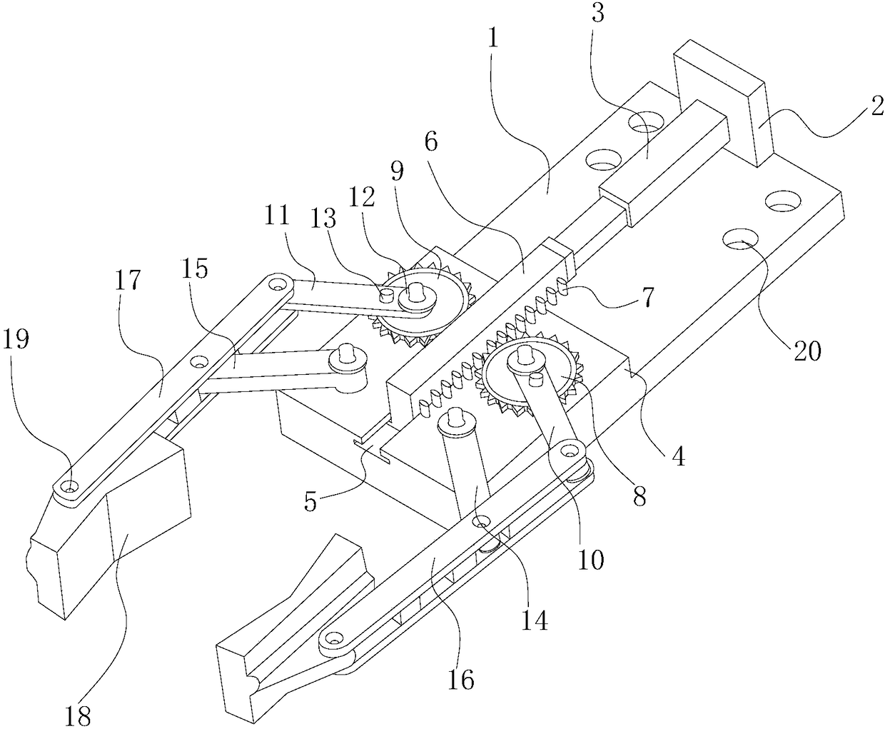 Mechanical clamping jaw for machinery manufacturing