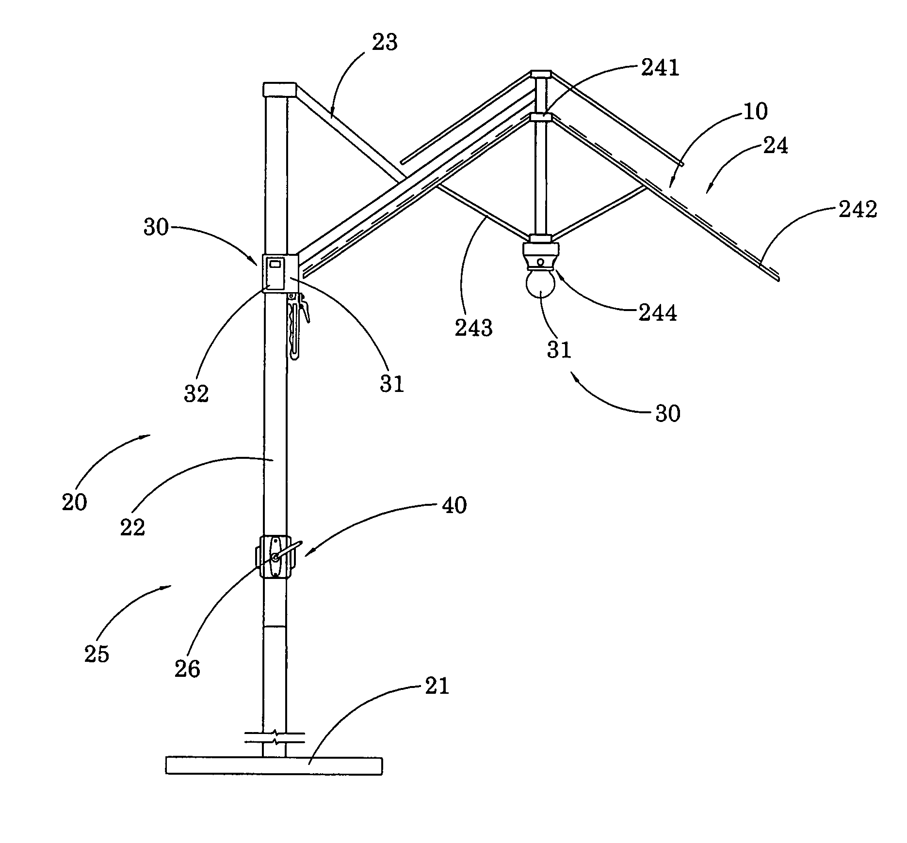 Rechargeable battery arrangement for electrical system of shading device