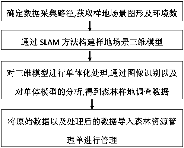 Forest wood resource survey method based on SLAM and image identification