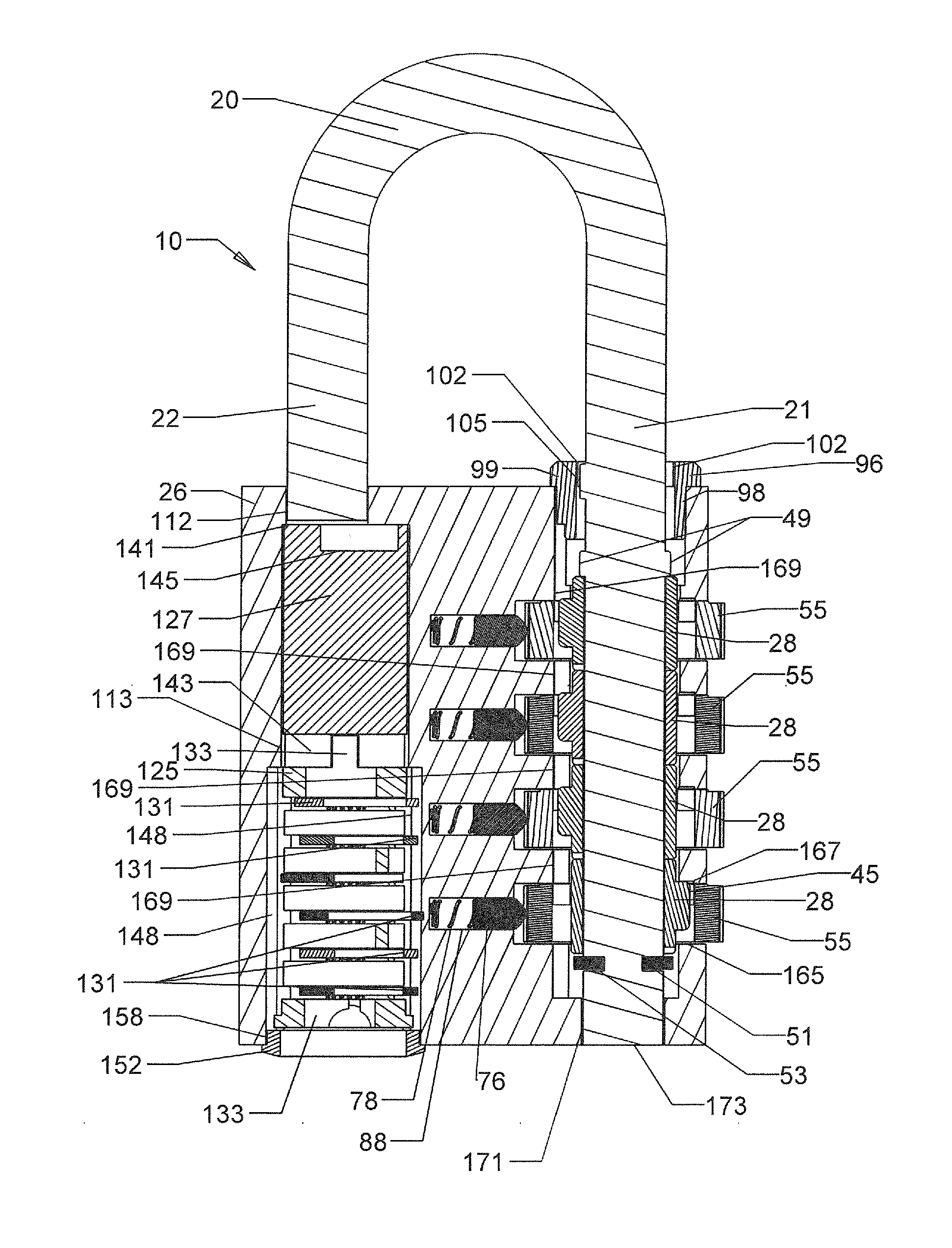 Combination padlock with secondary opening mechanism