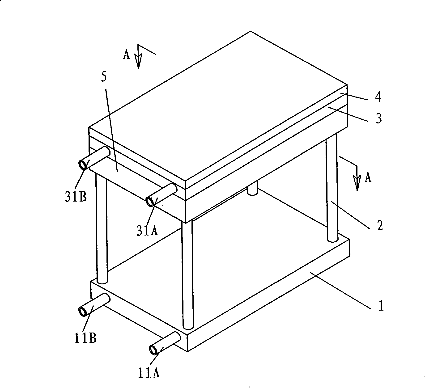 Temperature reduction bed for pig