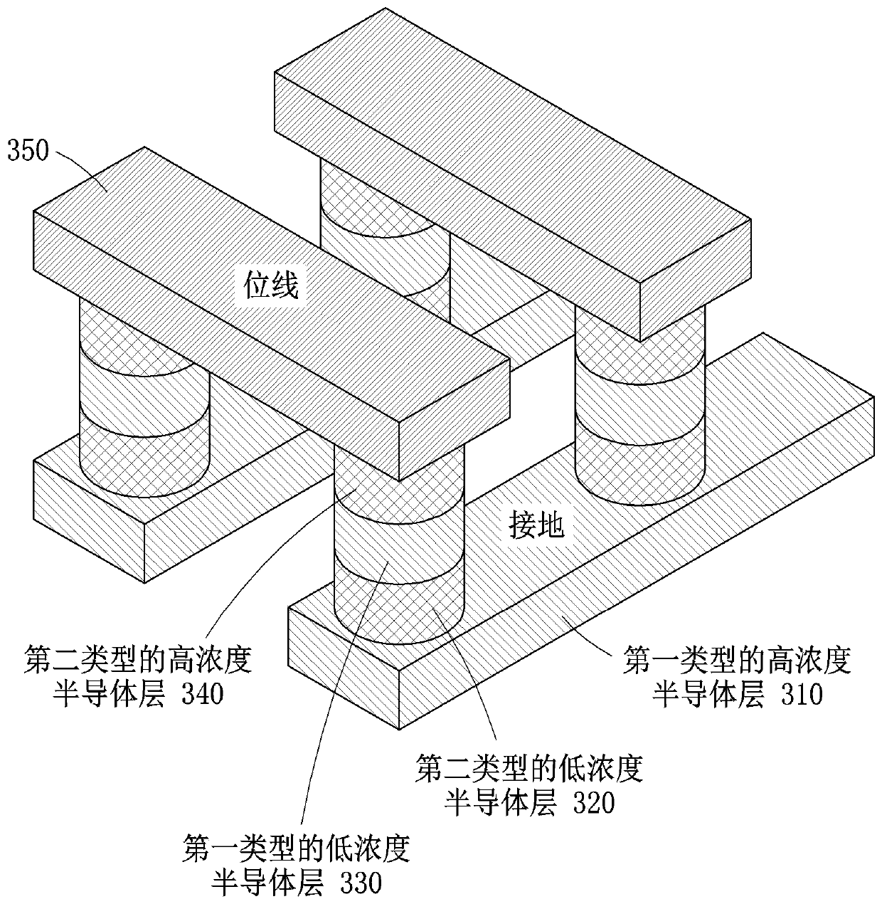 Two-terminal vertical type 1t-dram and manufacturing method therefor