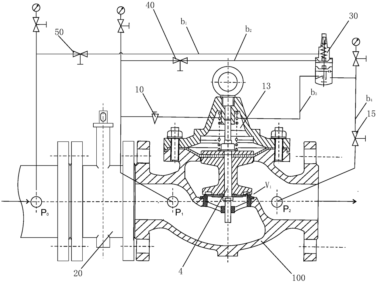 Novel reducing valve with output pressure responding to flow changes