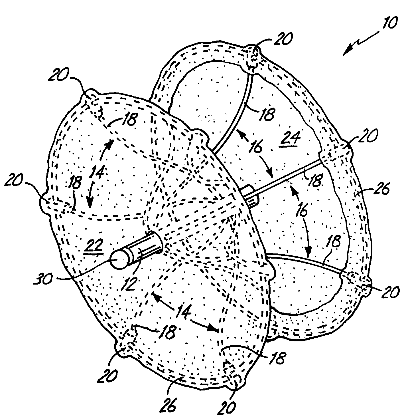 ASD closure device with self centering arm network