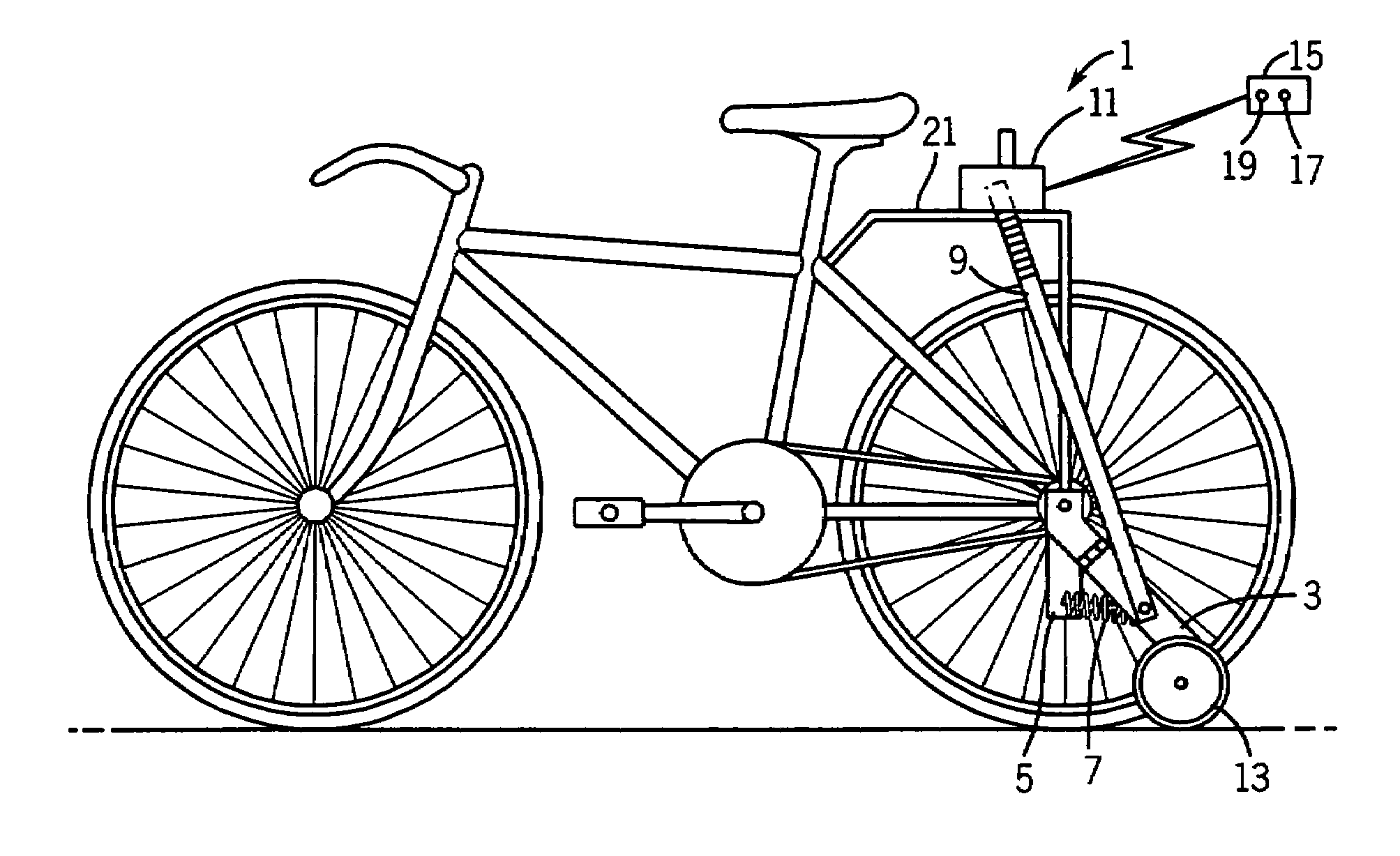 Bicycle training aid with dynamically deployable balancing features