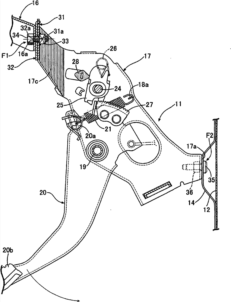 Fixed structure of pedal support